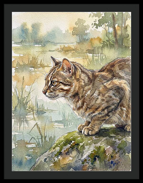 Flat Headed Cat By The Water