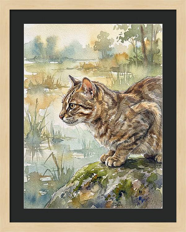 Flat Headed Cat By The Water