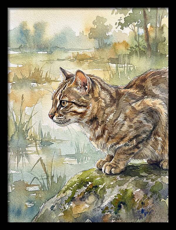 Flat Headed Cat By The Water