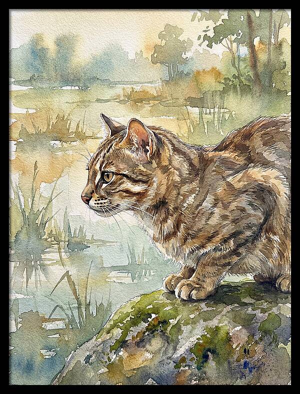 Flat Headed Cat By The Water