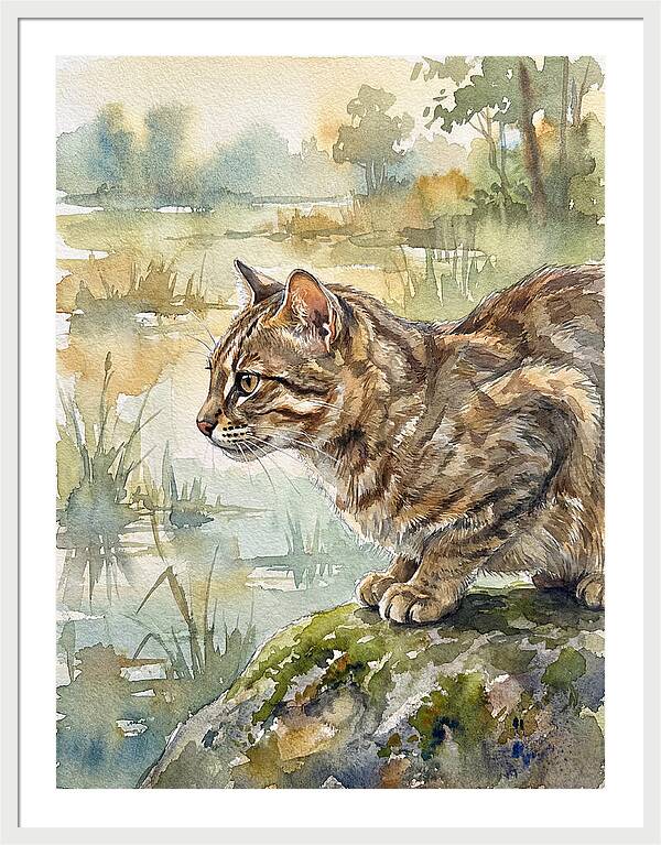 Flat Headed Cat By The Water