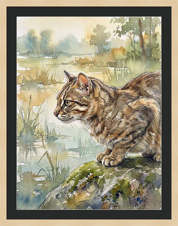 Flat Headed Cat By The Water