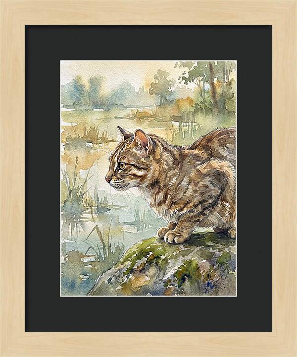 Flat Headed Cat By The Water