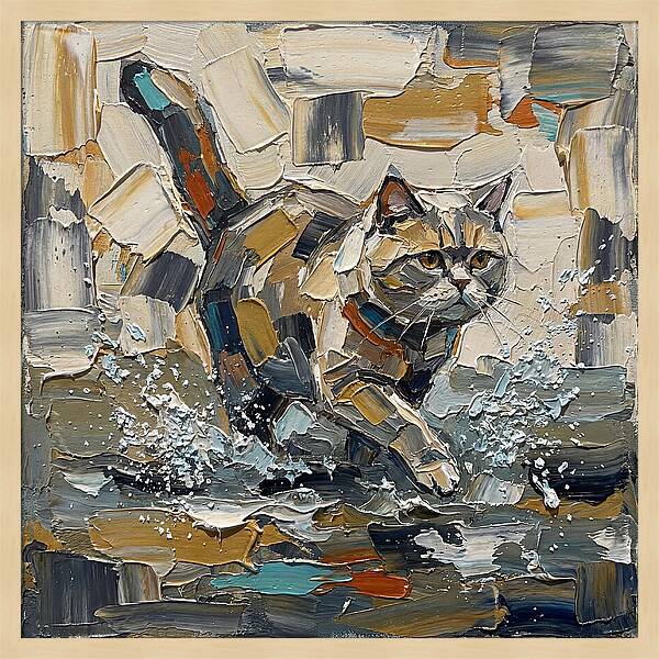 Flat Headed Cat In Motion