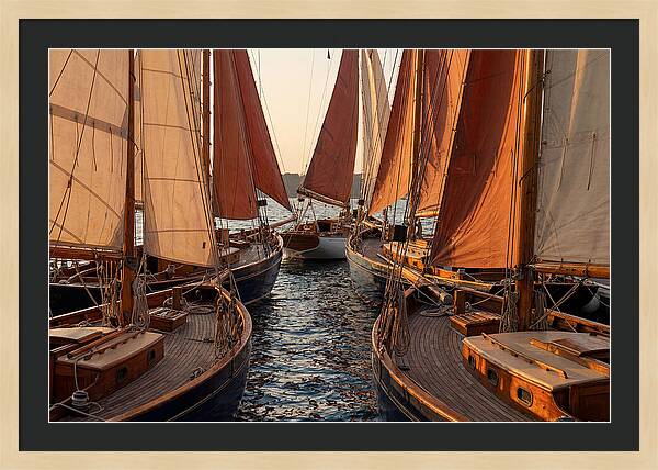 Fleet Of Sailboats Gliding Gracefully