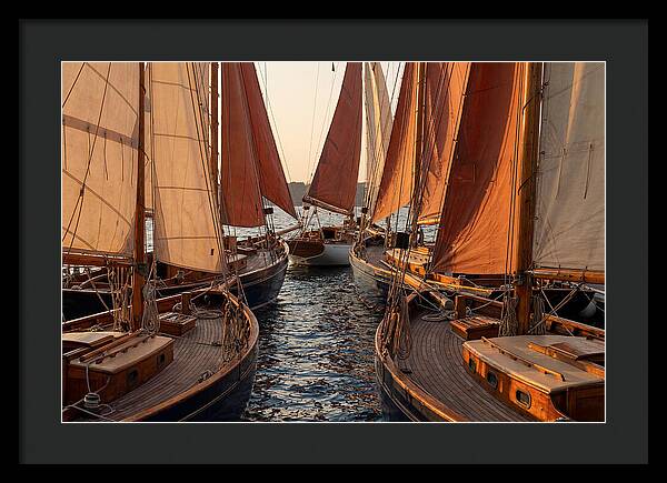 Fleet Of Sailboats Gliding Gracefully