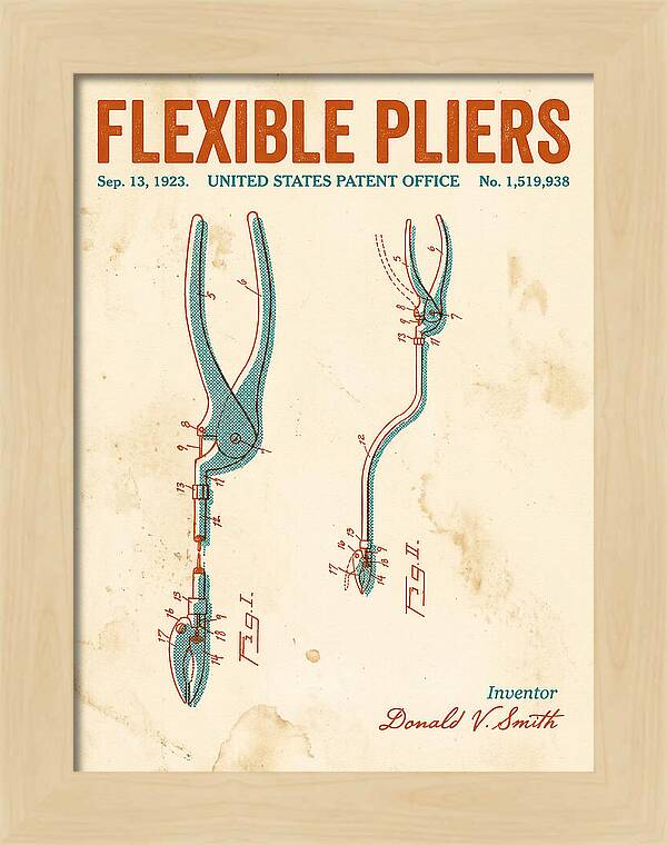 Flexible Pliers Retro Patent Us1519938a