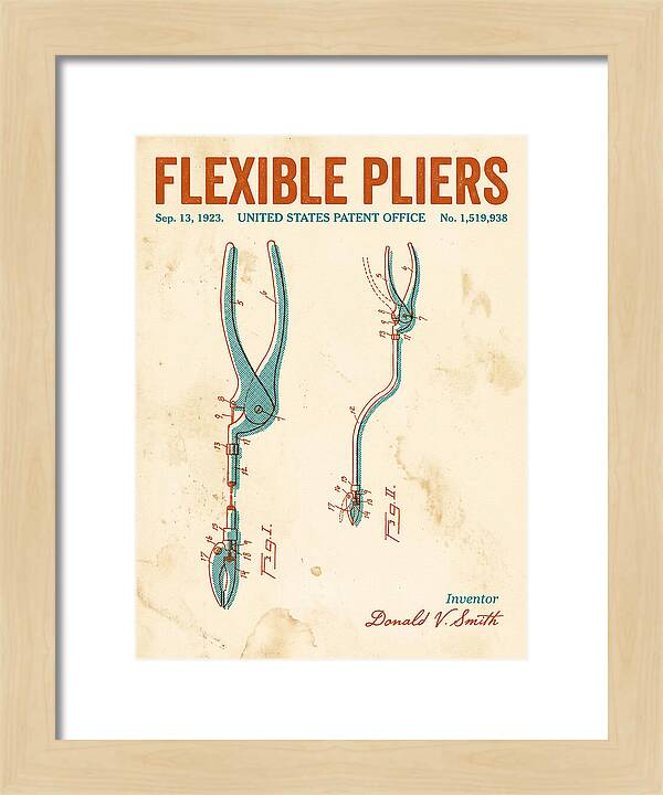 Flexible Pliers Retro Patent Us1519938a