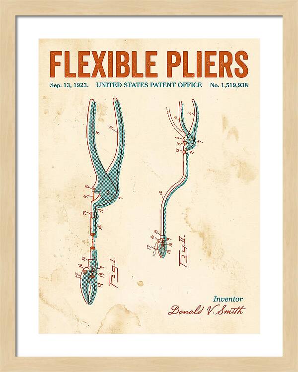 Flexible Pliers Retro Patent Us1519938a