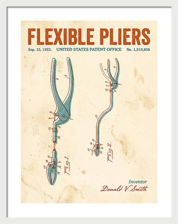 Flexible Pliers Retro Patent Us1519938a