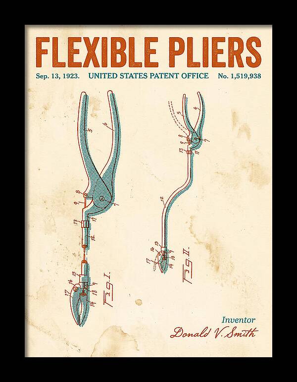 Flexible Pliers Retro Patent Us1519938a