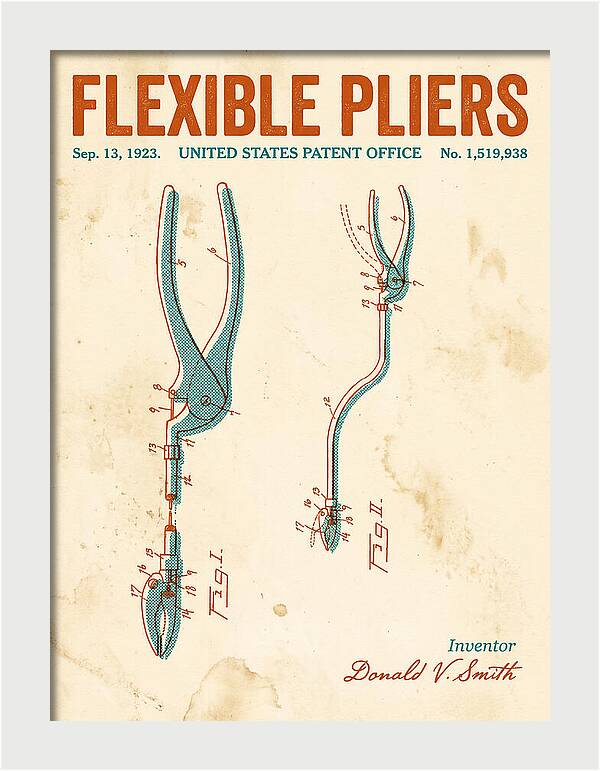 Flexible Pliers Retro Patent Us1519938a