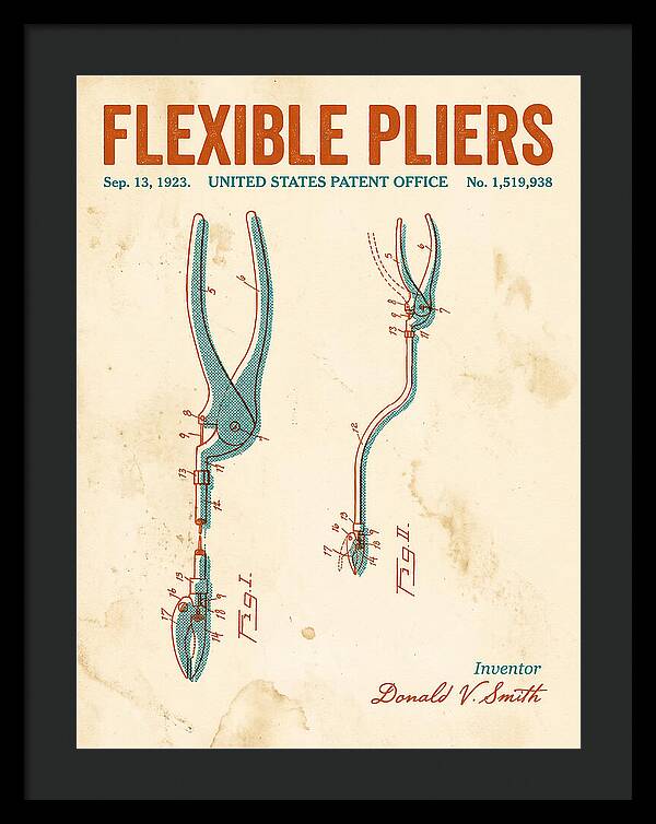Flexible Pliers Retro Patent Us1519938a