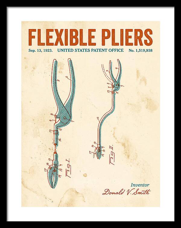 Flexible Pliers Retro Patent Us1519938a