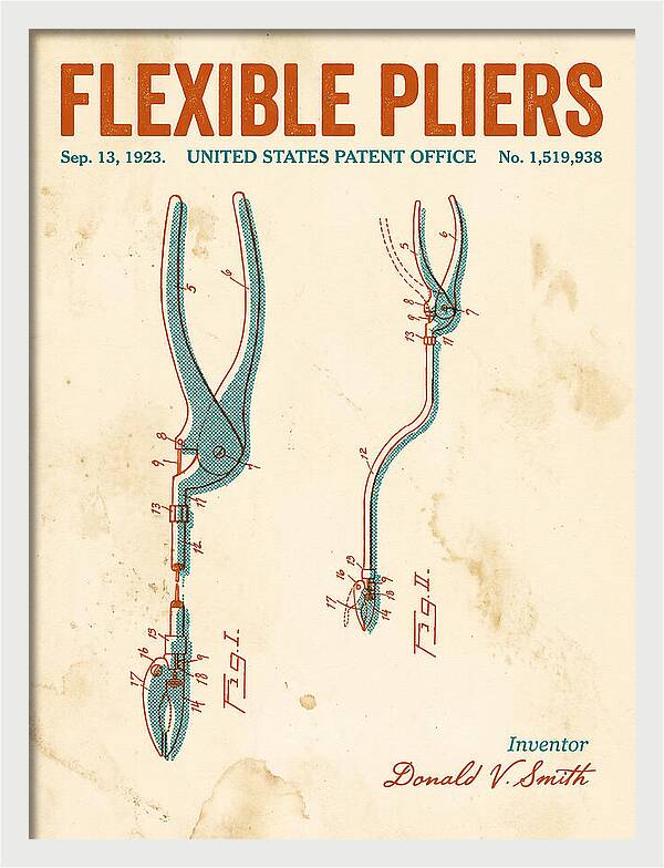 Flexible Pliers Retro Patent Us1519938a