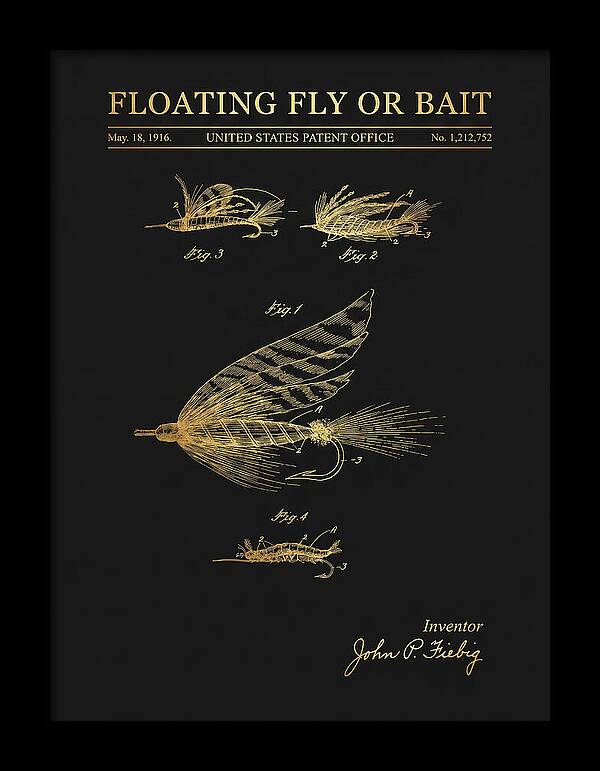 Floating Fly Or Bait Gold Patent Us1212752a