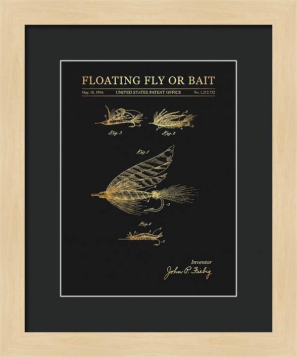 Floating Fly Or Bait Gold Patent Us1212752a