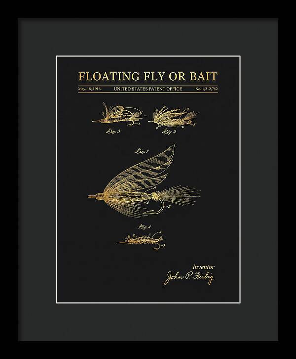 Floating Fly Or Bait Gold Patent Us1212752a