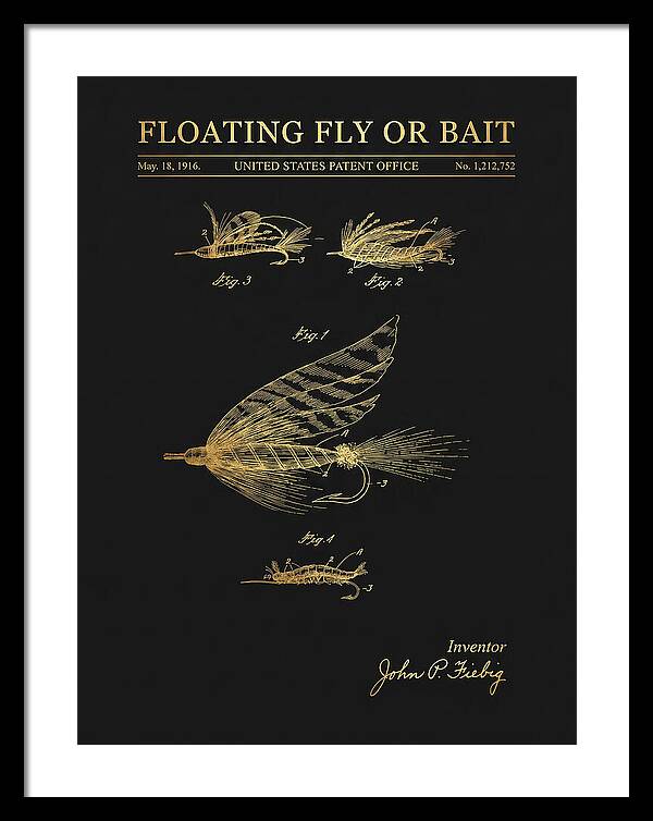 Floating Fly Or Bait Gold Patent Us1212752a