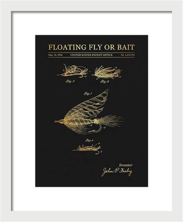 Floating Fly Or Bait Gold Patent Us1212752a