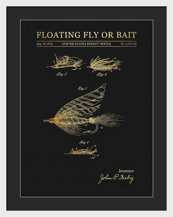 Floating Fly Or Bait Gold Patent Us1212752a