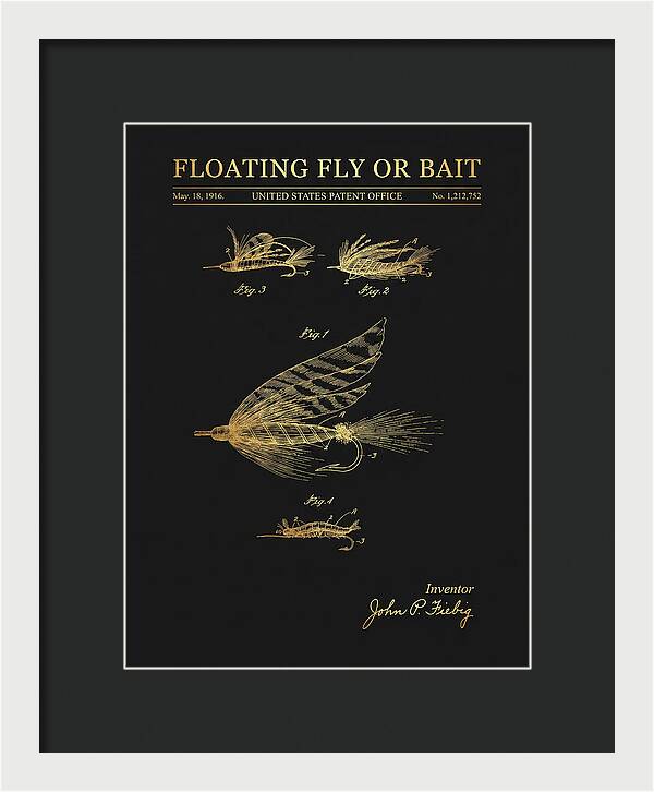 Floating Fly Or Bait Gold Patent Us1212752a