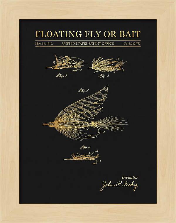 Floating Fly Or Bait Gold Patent Us1212752a