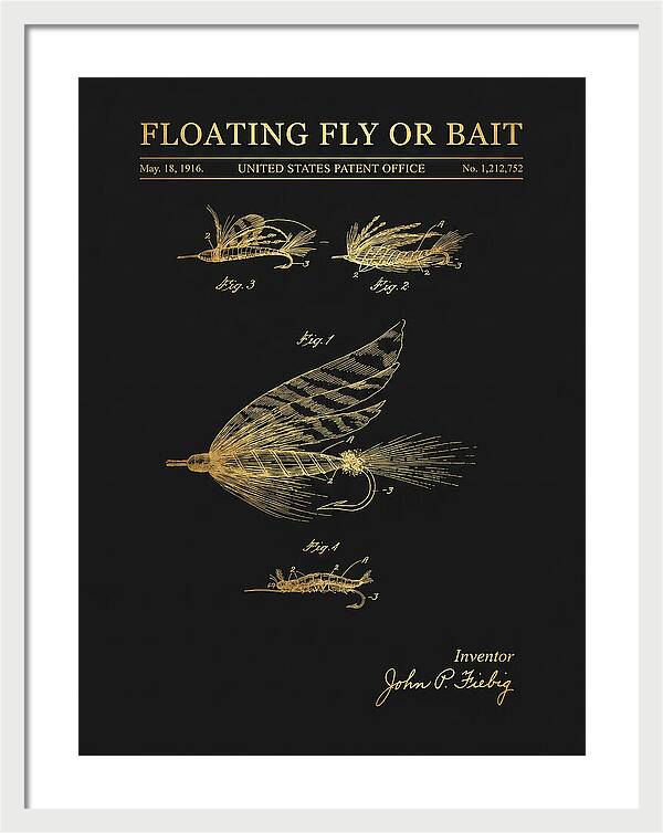 Floating Fly Or Bait Gold Patent Us1212752a
