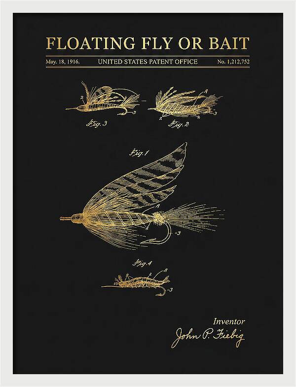 Floating Fly Or Bait Gold Patent Us1212752a