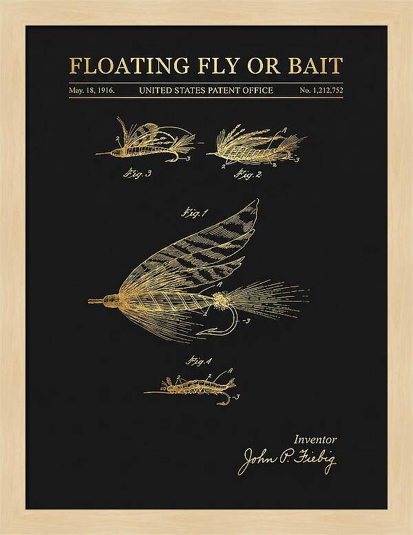 Floating Fly Or Bait Gold Patent Us1212752a