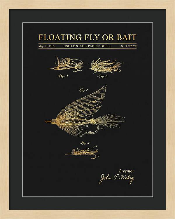 Floating Fly Or Bait Gold Patent Us1212752a