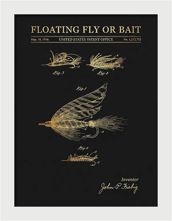 Floating Fly Or Bait Gold Patent Us1212752a