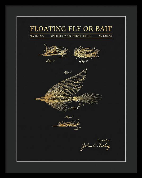 Floating Fly Or Bait Gold Patent Us1212752a