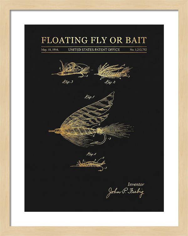 Floating Fly Or Bait Gold Patent Us1212752a
