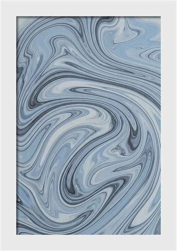 Floating Ink Patterns In Blue