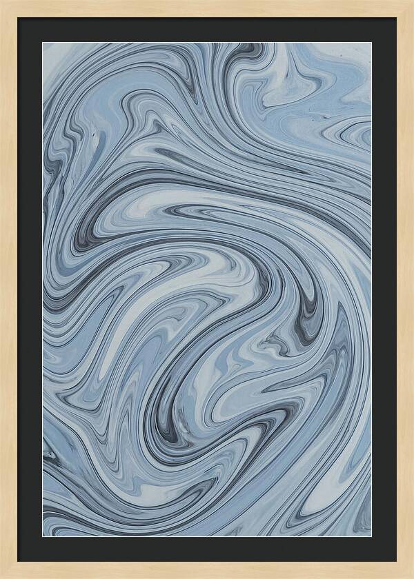 Floating Ink Patterns In Blue