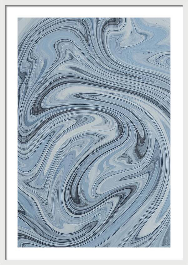 Floating Ink Patterns In Blue