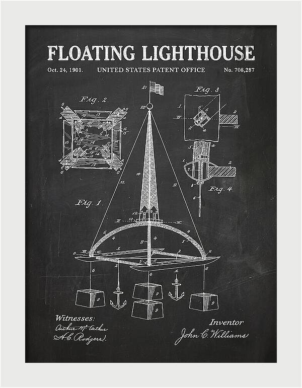 Floating Lighthouse Chalkboard Patent Us708287