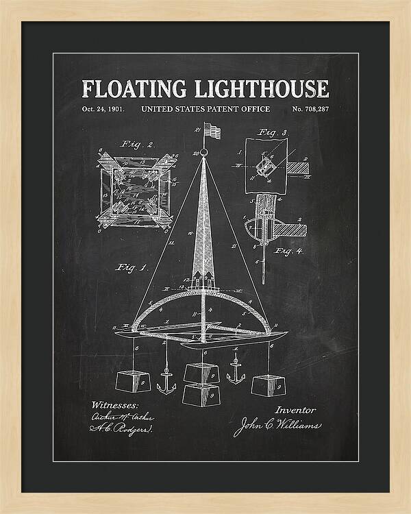 Floating Lighthouse Chalkboard Patent Us708287