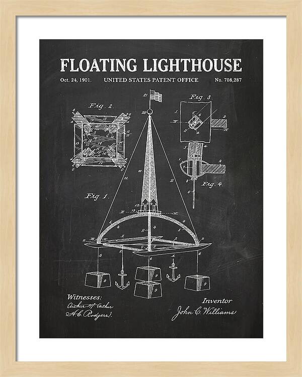 Floating Lighthouse Chalkboard Patent Us708287