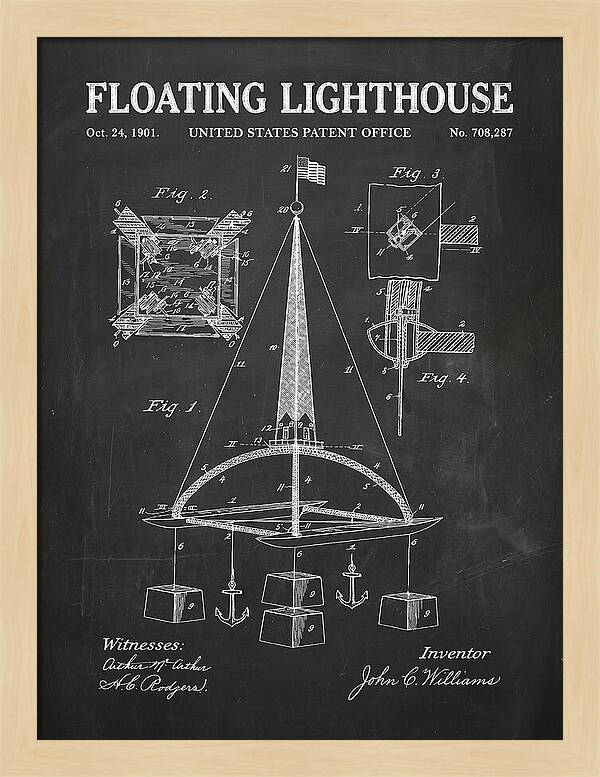 Floating Lighthouse Chalkboard Patent Us708287