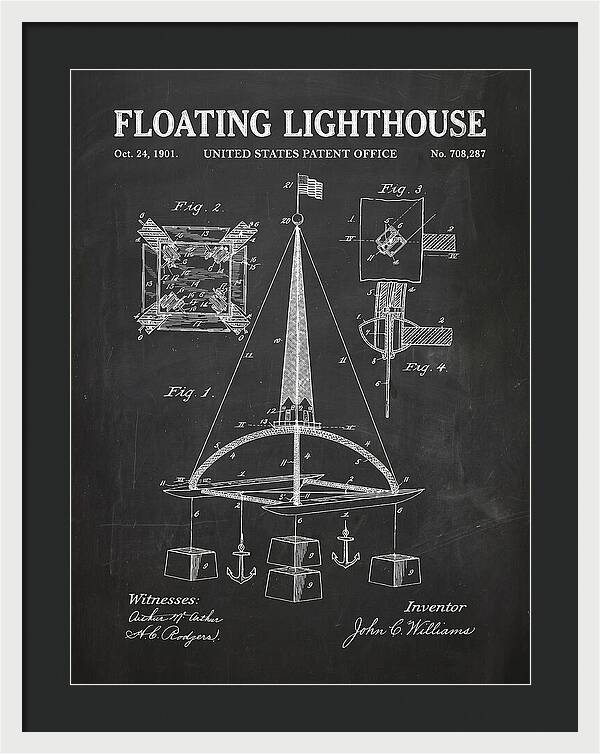 Floating Lighthouse Chalkboard Patent Us708287