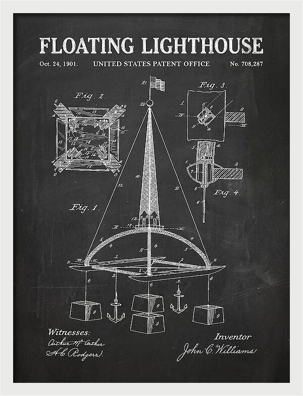 Floating Lighthouse Chalkboard Patent Us708287