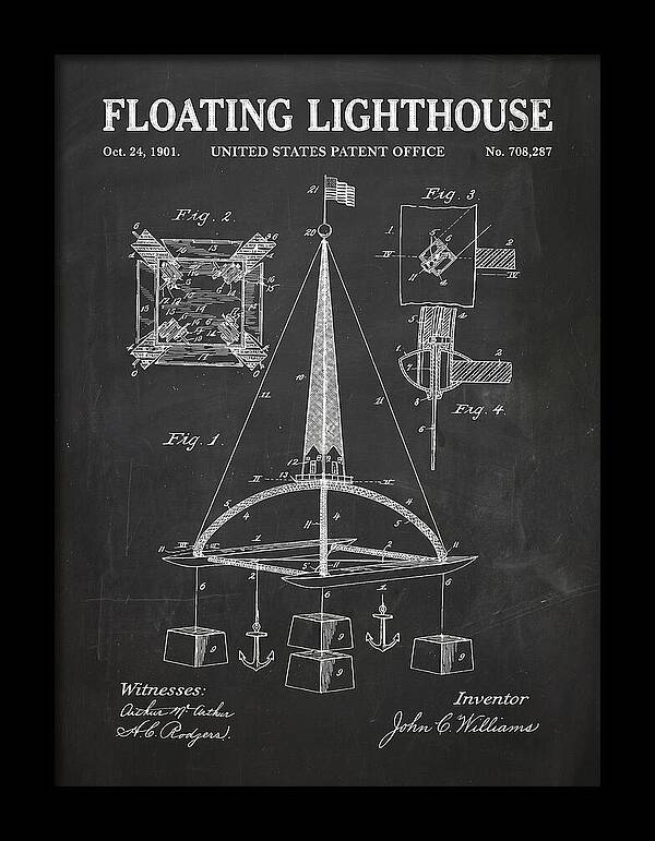Floating Lighthouse Chalkboard Patent Us708287