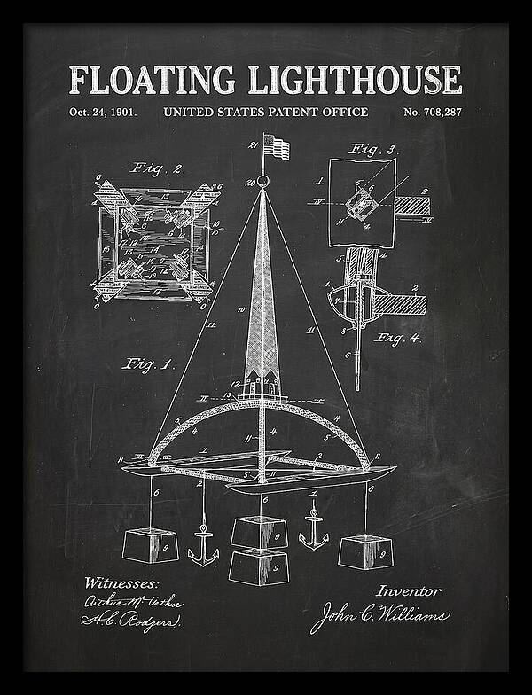 Floating Lighthouse Chalkboard Patent Us708287