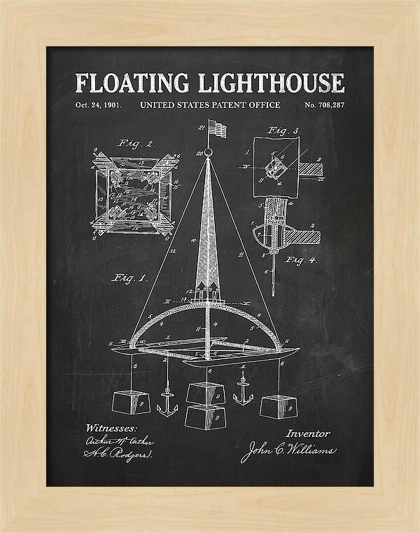 Floating Lighthouse Chalkboard Patent Us708287