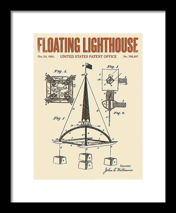Floating Lighthouse Retro Patent Us708287