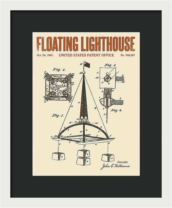 Floating Lighthouse Retro Patent Us708287