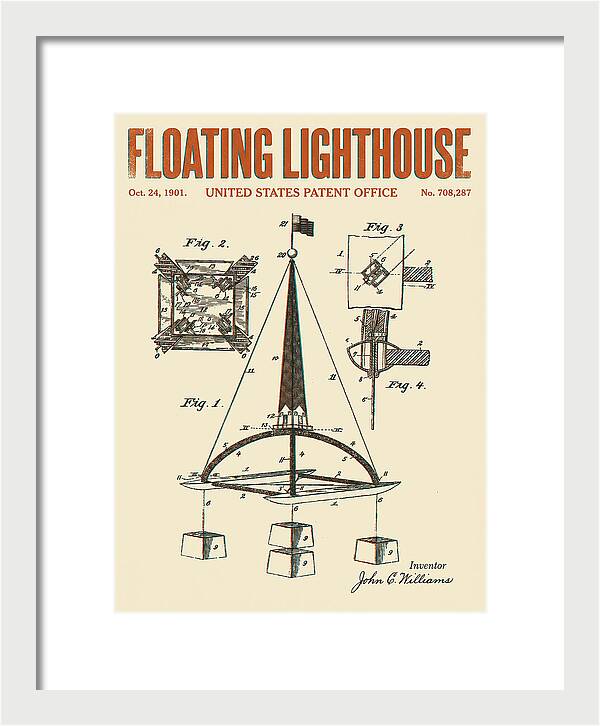 Floating Lighthouse Retro Patent Us708287