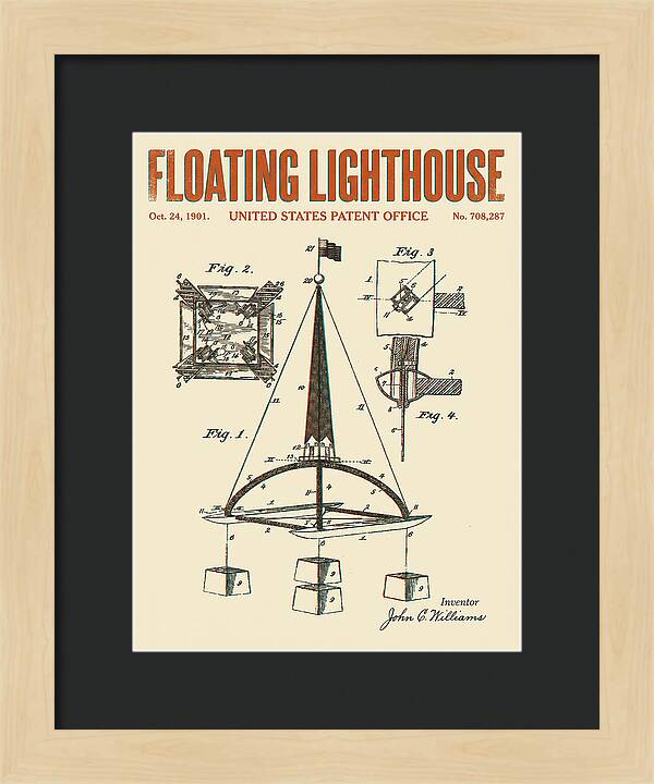 Floating Lighthouse Retro Patent Us708287